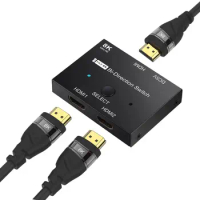 HDMI2.1 Ultra 8K HD Bi-Directional Switch 8K 48Gbps Splitter Converter with One 8K HDMI Cable Compatible with Xbox X PS5