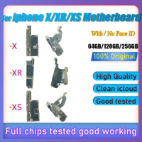 Original Unlocked For iPhone X XS MAX XR Motherboard With Full Chip Main Logic Board Clean iCloud 64GB 128GB 256GB Mainboard