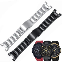stainless steel watchband For Casio G-SHOCK notched steel belt GST-210D S100D/S110D/W300/W110 watch strap band accessories