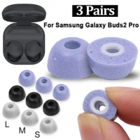 3Pairs Memory Foam Ear Tips Anti-Slip Noise Reduction Replacement Earplugs Eartips for Samsung Galaxy Buds2 Pro