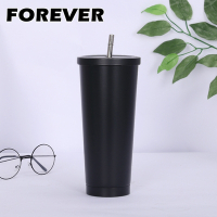 買一送一 - 日本FOREVER 不鏽鋼陶瓷塗層易潔飲料杯/隨行杯710ML-黑