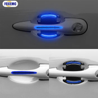 8pcs/Set 3D Car Reflective Sticker Tape Reflector Fender Warning Bumper Strip Door Handle Bowl Cover Auto Exterior Accessories