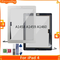Touch For iPad 4 A1458 A1459 A1460 Touch Screen Digitizer Front Glass Panel Replacement No/With Button 100% Tested