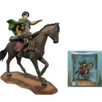 Attack on Titan Figure With Horse Rival Ackerman Levi PVC Action Figure Rivaille Collection Model Toys Gifts 18cm