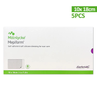美皮護 [10 x 18cm，5片裝，消毒版] （EXP 2028年） Mölnlycke Mepiform 醫療級軟矽膠疤痕護理貼 自黏軟矽膠敷料 [芬蘭製造] 除疤貼/祛疤貼/疤痕貼