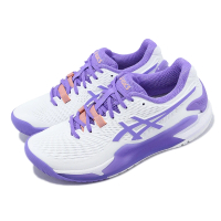 【asics 亞瑟士】網球鞋 GEL-Resolution 9 D 女鞋 白 紫 寬楦 穩定 澳網配色 運動鞋 亞瑟士(1042A226101)