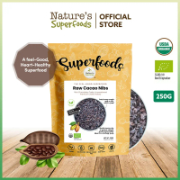 Nature's Superfoods Organic Raw Cacao Nibs 250g l Good for the Heart l Magnesium, Antioxidants l Uns