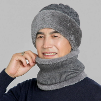 中老年人帽子男冬季加絨保暖針織毛線帽爸爸帽加厚老頭爺爺護耳帽