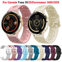 18mm Strap For Garmin Venu 3S 2S/Vivoactive 4S/Forerunner 265S 255S/Vivomove 3S Watch Band Replacement Silicone Strap Bracelet