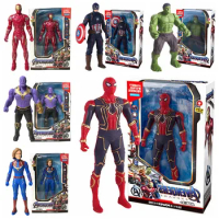 Marvel Avengers Spiderman Iron Man Hulk Superhero Action Figure Classic GK Toy Luminous Hand Movable Kids Fans Birthday Gifts