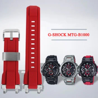 Rubber Watch Strap For Casio G-SHOCK MTG-B1000 G1000 MTGB1000 Fashion Durable Silicone Watchband Concave Port Men Metal Bracelet