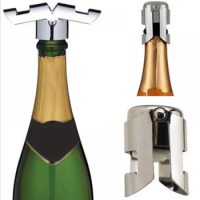 Champagne Wine Bottle Vacuum Sealed Stopper Stainless Steel Beer Saver Stopper Cap Sealer Red Wine Stopper for Bar Tool