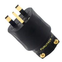 Furutech Electric UK Power Plug 13A Fused / 250V FI-UK Gold / Rhodium Plated HiFi Audio AC Power Plug Connector IEC Plug