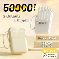 Power Bank 50000mAh Built-in 4 Fast Charging Cables Digital LED Display Porable Power Bank for Mobil