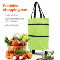 Shopping Bag Folding Shopping Cart Bag Detachable Wheel Trolley Bag Market Rolling Handtruck Bag Trolley Luggage Storage Bag