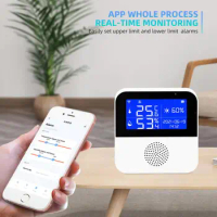 Work With Google Assistant Remote Monitoring Lcd Display Backlight Wifi Hygrometer Google Home Smart Life Temperature Senor Tuya