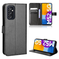 สำหรับ เคส Samsung Galaxy M52, ฝาพับ, กระเป๋าสตางค์หนัง PU, พร้อมช่องเสียบการ์ดและขาตั้ง, เคสโทรศัพท