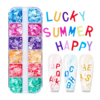 Glitter Flakes Letters Resin Sequins Fillers Epoxy Resin Filling Crafts Materials Holographic Iridescent Jewelry Making Supplies