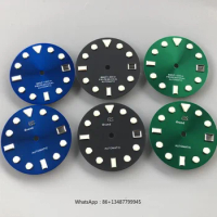28.5mm S and GS Logo Dial Suitable For NH35/NH36 Movement Green Luminous Diver's 200 Watch Modification Accessories
