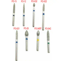 10pcs/box Dental Diamond Burs Drill Flame Ogival End Dia-burs for High Speed Handpiecess Dental Supplies Tools