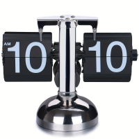 1 Piece DIY Outdoor Storage Garden Villa Vintage Digital Flip Clock, Battery Powered Inner Gear as C