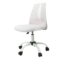 White Armless Ergonomic Office Chair with Supportive Cushioning for Home Use and Comfortable Sitting Experience