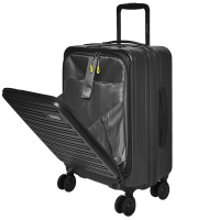 【SWICKY】20吋前開式奢華旅途系列登機箱/行李箱(深灰)