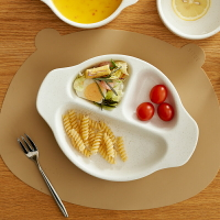白色分餐盤子高級感家用陶瓷減脂餐盤減肥分餐盤2021新款高檔