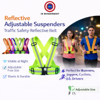 Reflective Adjustable Suspenders Night Running Driving Elastic Belt Traffic Safety Reflective Vest E