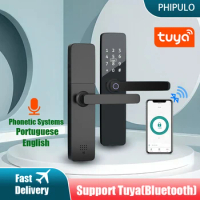 PHIPULO Tuya WIFI Biometric Fingerprint Locks Smart Door Lock Remote Unlocking Keyless Lock Digital Electronic Lock