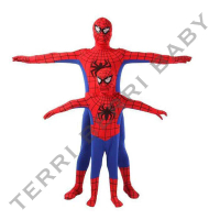 Kostum cosplay spiderman klasik kostum superhero anak