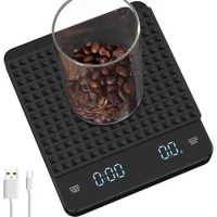New Coffee Scale with Timer High-Precision Espresso Tray Scale 250mah Rechargeable Drip Espresso Scale Portable Kitchen Scale