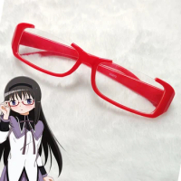 Anime Puella Magi Madoka Magica Akemi Homura Cosplay Glasses Kamishiro Rize Red Half Frame Eyeglass Women Eyewear Accessories
