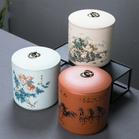 紫砂茶葉罐一斤半大號陶瓷醒茶罐普洱茶葉裝盒密封儲物罐