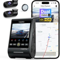 VIOFO A229 Pro 3 Channel 4K HDR Dash Cam, Dual STARVIS 2 Sensors IMX678 &amp; IMX675, 4K+2K+1080P Front Inside and Rear