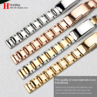 Stainless steel metal watchband women small watch strap bracelet Accessories 10m 12mm 14mm 16mm For DW Casio fossil Cartier tank