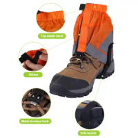 Hiking Gaiters Waterproof Adjustable Leg Gaiters for Boots Shoes Lightweight Ankle Guards with Fastener Tape Outdoor Leg