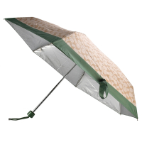 COACH 經典滿版C LOGO圖案抗UV折疊晴雨傘-卡其/綠色