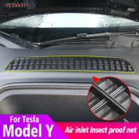 Car Conditioner Air Inlet Insect Proof Net Vent Intake Grill Filter Interior Protective Decoration Accessories For Tesla Model Y