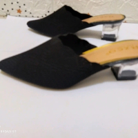 Sepatu Wanita Santai Hak Setengah (3-5 cm) Rajut Import Hak Kaca Bahan Berkualitas Tinggi - Heels Sh