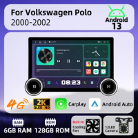 For VW Volkswagen Polo 2000-2002 11.8" 2K QLED Screen Carplay Android Auto Android Car Multimedia 4G Radio Stereo Autoradio GPS