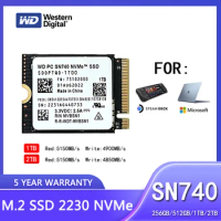 Western Digital WD SN740 1TB 2TB 512GB M.2 2230 SSD NVMe PCIe Gen4 x4 SSD for Microsoft Surface ProX Surface Laptop 3 Steam Deck