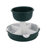 Three-tiered Rotating Hot Pot Drain Basket Kitchen Fruit Vegetable Strainers Hot Pot Ingredients Storage Platter For Family Part
