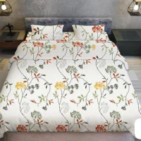 Bedcover Joyfull Florine Anti Luntur Ukuran King dengan Sarung Bantal Katun coquette bed Set
