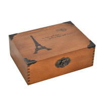 帶鎖收納盒 木盒子復古帶鎖收納盒實木質桌面收納盒雜物小箱子密碼木箱子家用『XY14282』