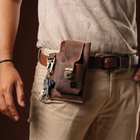 Reven Leather Tas Hp Pinggang Pria Kulit sapi Asli Pentador Bag
