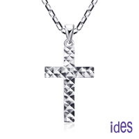 ides愛蒂思 輕珠寶義大利進口14K白金十字架項鍊鎖骨鍊（16吋-KP250）