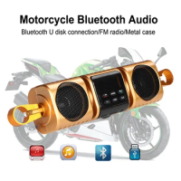 12V Waterproof Motorcycle Sound System Water Resistant Motorbike Stereo FM Radio AUX USB TF Card Bluetooth-compatible MP3 Player