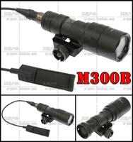美式M300B戰術電筒20mm導軌夾具用LED強光手電頭盔電筒