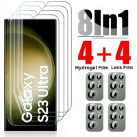 8In1 Soft Hydrogel Film For Samsung Galaxy S23 S 23 Ultra 23Ultra 2023 Camera Glass Sumsung S23Ultra S23+ Screen Protector Films
